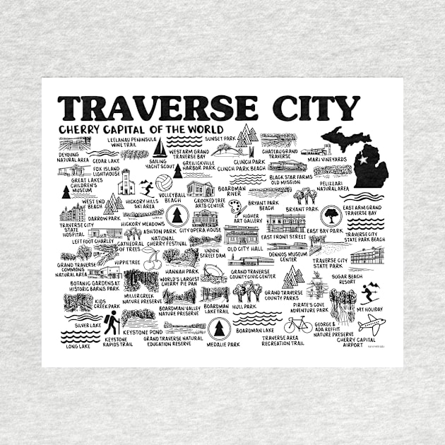 Traverse City Map by fiberandgloss